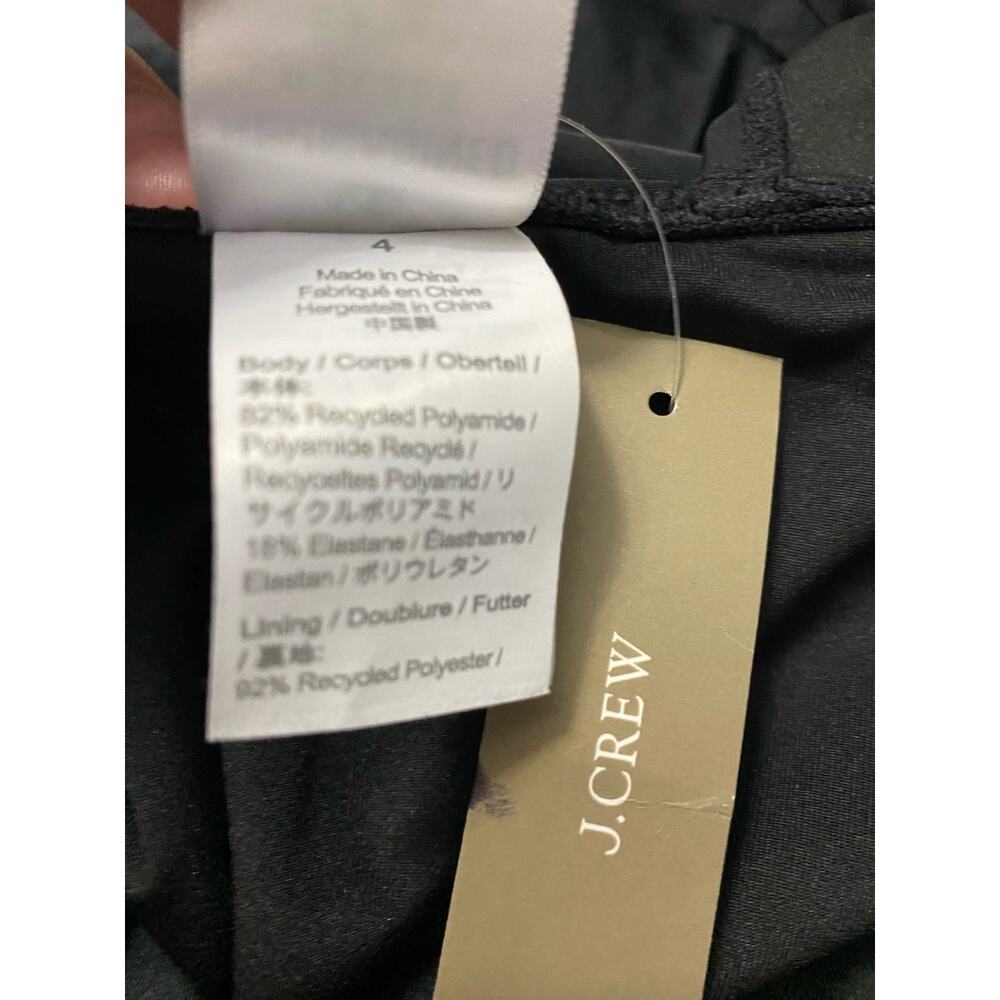 NWT J.Crew black ruched V-neck swim dress size 4 - Picture 9 of 10